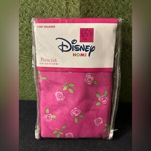 New Disney Home Valance Pretty As A Princess 84” X 15” Pink Roses Flowers